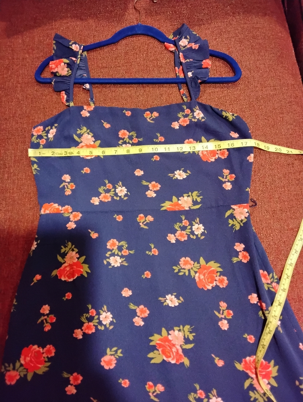 Sugarlips Navy Maxi Dress with Red Floral Print - Picture 8 of 9